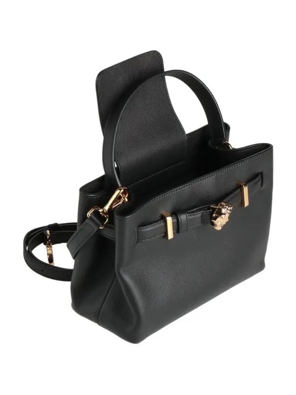 Versace Black Leather Top-Handle Mini Bag Medusa Hadware - Picture 4 of 7
